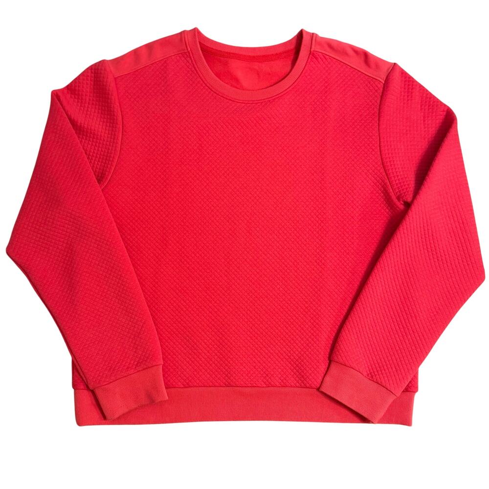Born Primitive Waffle Quilted Crewneck Pullover Sweatshirt Lava Women’s XXL